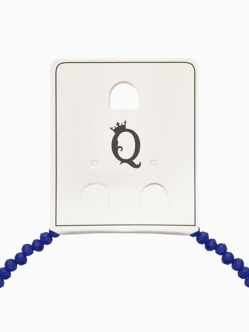 Чокер из бисера «Хрусталь» синий в серебре, 36 см + 5 см доп, цепочка