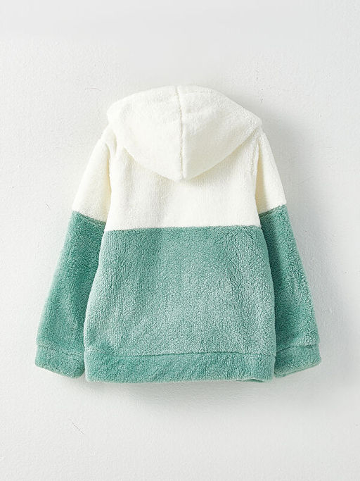 Kap??onlu Renk Bloklu Uzun Kollu K?z ?ocuk Fermuarl? Sweatshirt - Waikiki фото 2