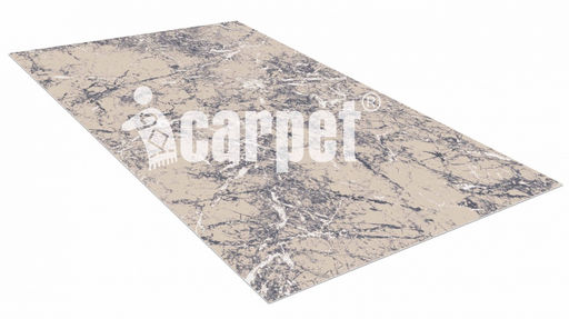 Коврик вырезной icarpet PRINT антискользящий (135) "Мрамор" 150х200 серо-бежевый S