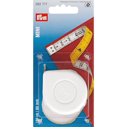 PRYM 282717 Рулетка Mini пластик 150 см 1 шт в блистере шкала в см и дюймах