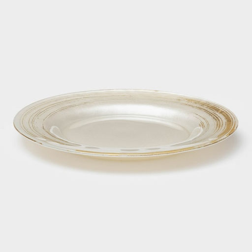 Тарелка Комета, d=21 см, стекло, цвет белое золото