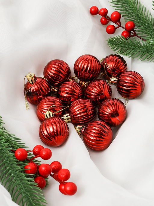 Ёлочные игрушки Зима в подарках, 60 шт., красный - Зимнее волшебство фото 7