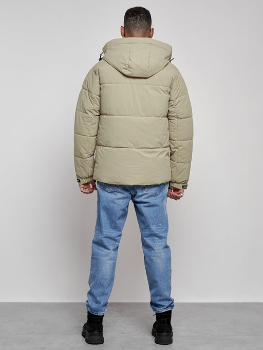 Куртка молодежная мужская зимняя с капюшоном светло-зеленого цвета 8356ZS - Wonderrman фото 5