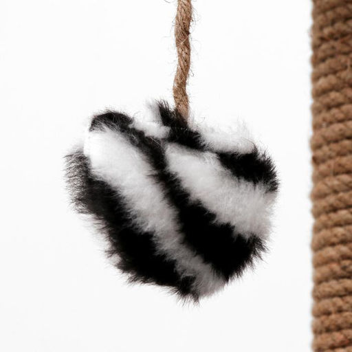 Домик для кошек с когтеточкой «Круглый с площадкой», 52×52×95 см, зебра