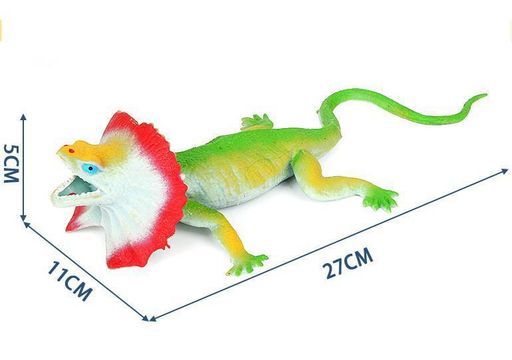 Фигурка Abtoys Юный натуралист Рептилии Ящерица (зелено-песочная с ярким воротником), термопластичная резина фото 4