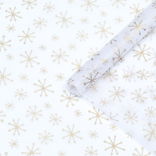 Цена за 20 шт. Бумага упаковочная тишью Снежинки,50 х 66 см