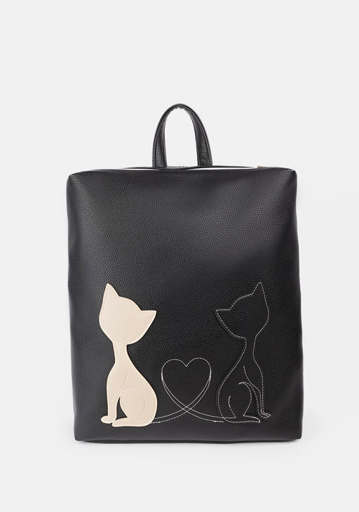 Рюкзак Модель №1307 | кожзам | гладкий | черный | Р929-1 | 33983