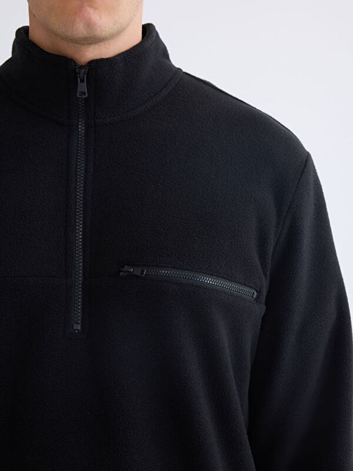 Dik Yaka Polar Erkek Sweatshirt