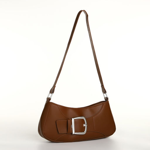 Сумка женская багет на молнии, 26×5×10.5 см, шоколадная