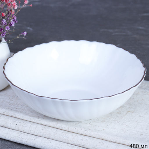 Набор суповых тарелок 6 штук 480 мл 155 мм Классика ЗОЛОТО / TW-60 (White Gold) /уп 12/