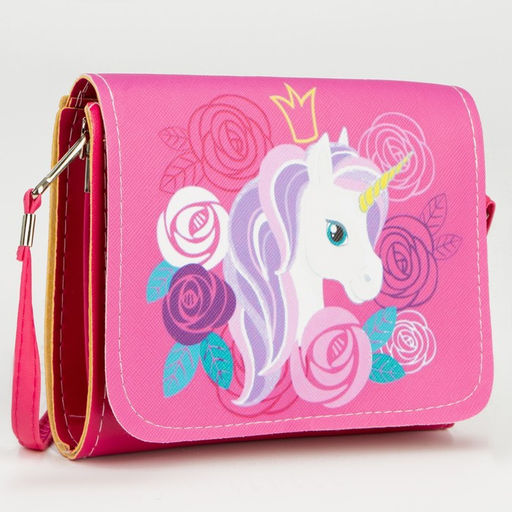 Сумка детская Единорог в цветах, на клапане, цвет розовый, 15х4х12 см - NAZAMOK KIDS фото 2