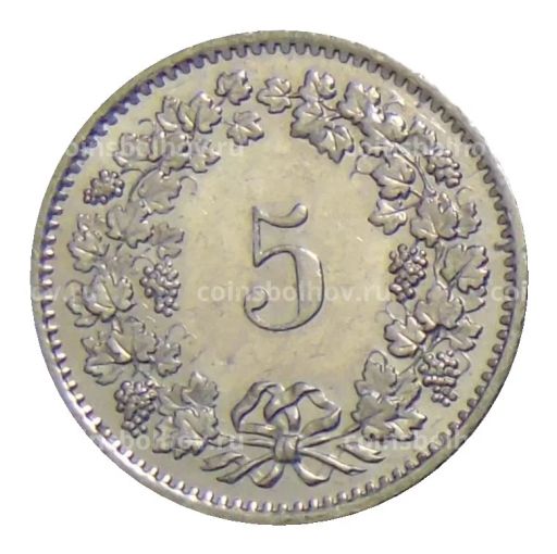 Монета 5 раппенов 1976 года Швейцария