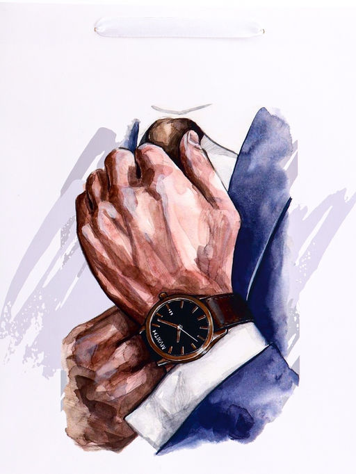 Пакет подарочный вертикальный Бизнес мен, L 31?40?12 см