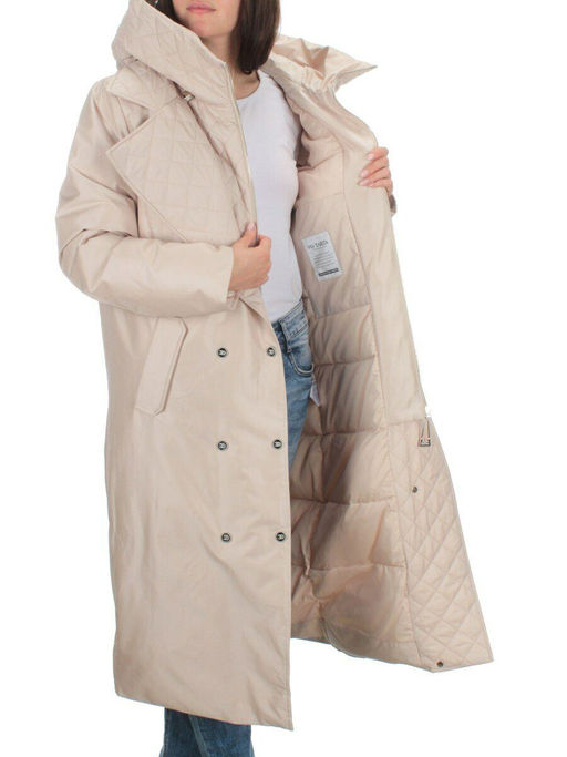 EAC327 LT.BEIGE Пальто зимнее женское (200 гр. холлофайбера) - Fashion фото 7
