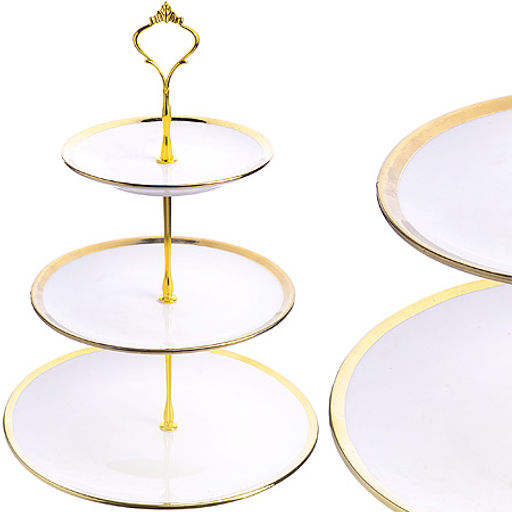 60013 Конфетница 3ярус 15-20-25см фарфор LR (х8)