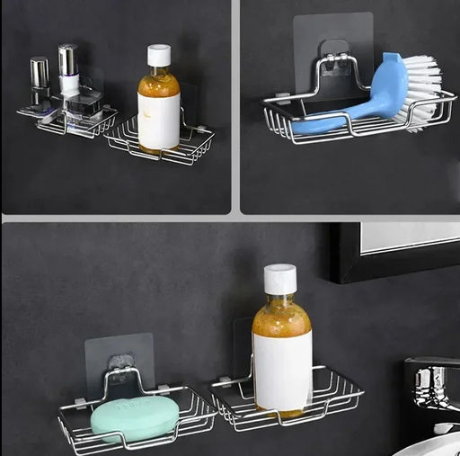 Прочная металлическая мыльница для настенного монтажа - нержавеющая