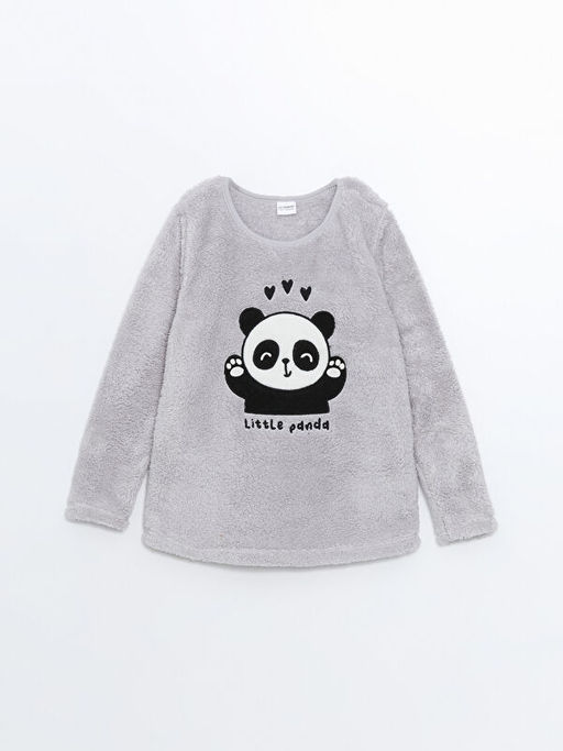 Bisiklet Yaka Pel?? K?z ?ocuk Pijama Tak?m?