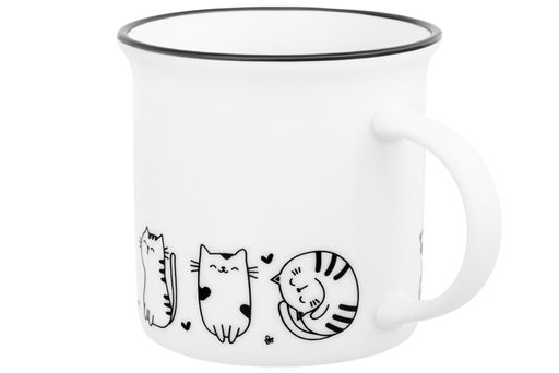 Кружка 240 мл 11*8*8 см БЕЗ КОТА ЖИЗНЬ НЕ ТА Жизнь котят NEW BONE CHINA - Elan gallery фото 4