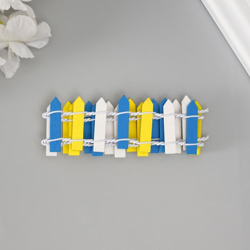 Цена за 2 шт. Декор для творчества дерево «Цветной заборчик» 3×24 см МИКС