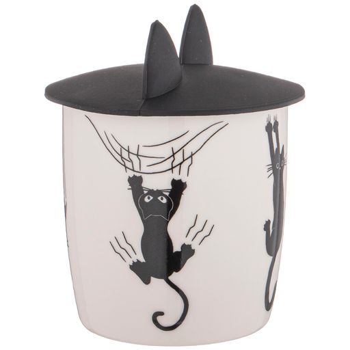 КРУЖКА С СИЛИКОНОВОЙ КРЫШКОЙ КОТОМАНИЯ 380МЛ - Lefard фото 3