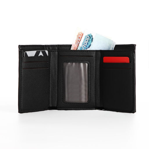 Портмоне мужское на магните, отдел для купюр, для карт, для монет, чёрное
