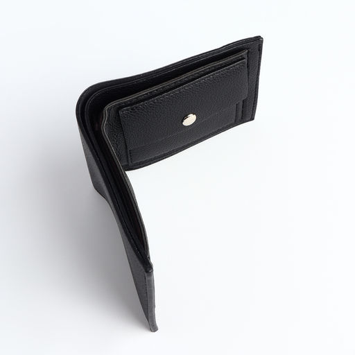 Портмоне мужское, без застёжки, отдел для карт, монет, чёрное