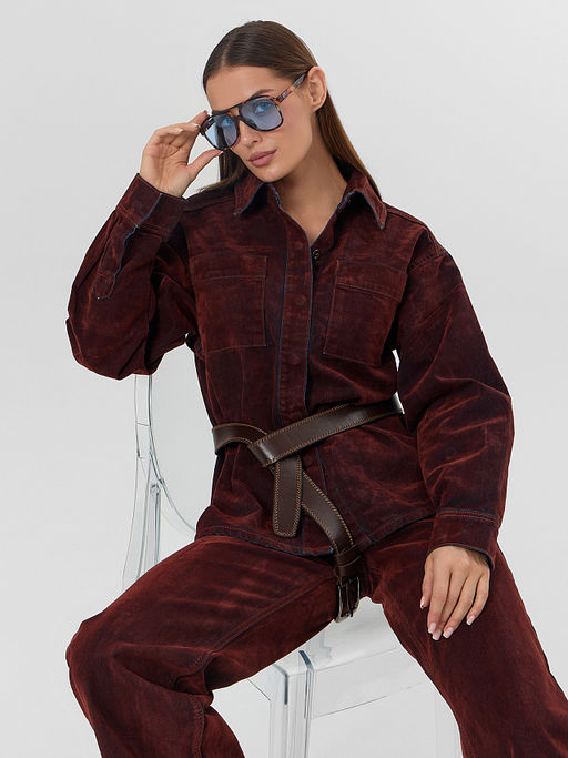 Жакет женский джинсовый бордовый - Mark formelle фото 8