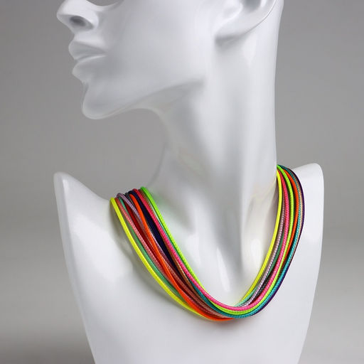 Цена за 100 шт. Шнурок текстильный, фасовка 100 шт. 45 см с удлинителем 5 см, МИКС