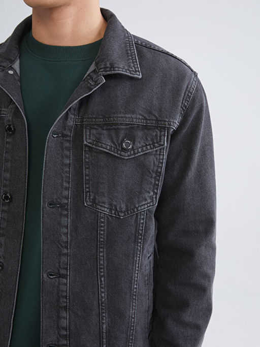 Standart Kal?p Erkek Jean Ceket