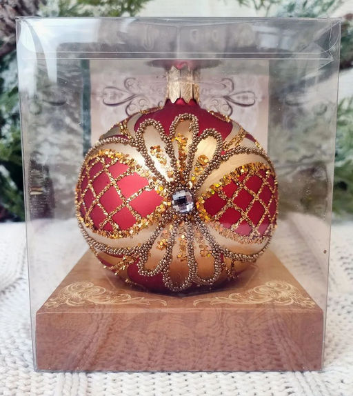 Елочный шар Цветочный-2 8,5см индивид.уп. - Коломеев фото 3