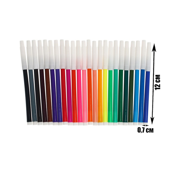 Фломастеры 24 цвета Calligrata, невентилируемый колпачок  фото 2