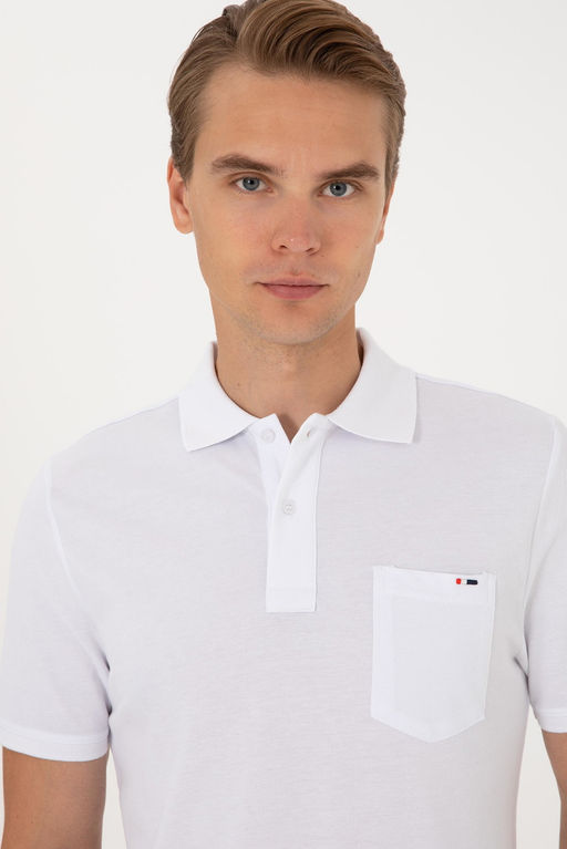 Erkek Regular Fit Polo Yaka Beyaz Cepli Ti__rt Sepette S_rpriz _ndirim - U.s. polo assn фото 2