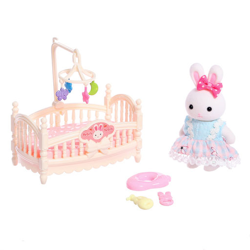 Набор игровой «Зайчик» с кроваткой, с аксессуарами, МИКС