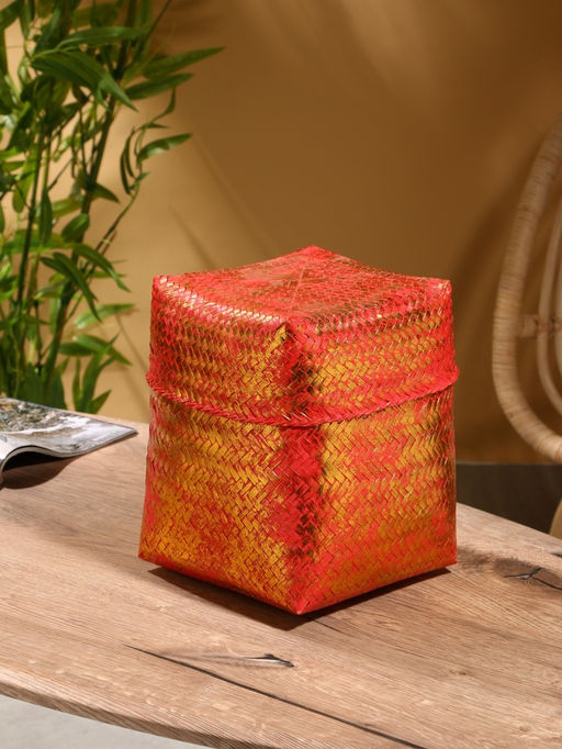 Корзинка плетёная «Голден», 20×20×26 см, розовая