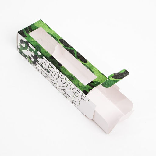 Цена за 5 шт. Коробка для макарун, кондитерская упаковка, «23 февраля», 18×5.5×5.5 см