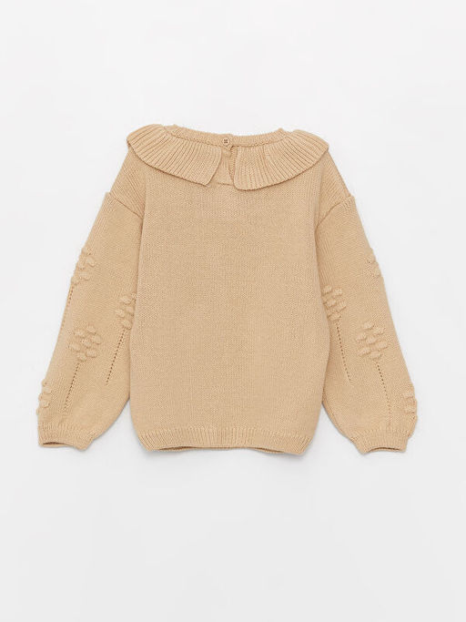 Bisiklet Yaka Kendinden Desenli K?z Bebek Triko Kazak - Waikiki фото 2