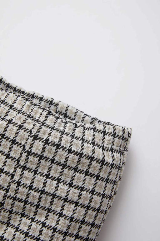 Расклешенные брюки в клетку для маленьких девочек - Defacto фото 2