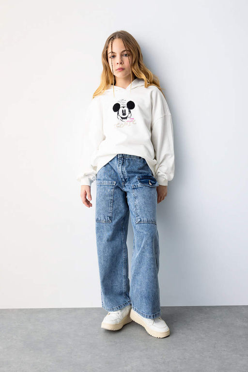 Толстовка с капюшоном для девочек Disney Mickey & Minnie Relax Fit - Defacto фото 2
