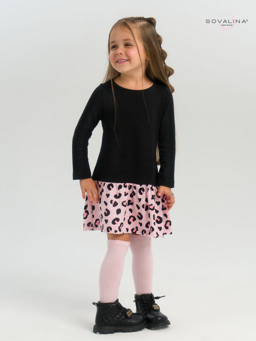 Платье Алиса дл/р черный-нежный леопард - Sovalina фото 30
