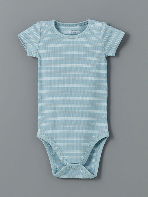 Bisiklet Yaka Bask?l? Erkek Bebek ??t??tl? Bodysuit 2li