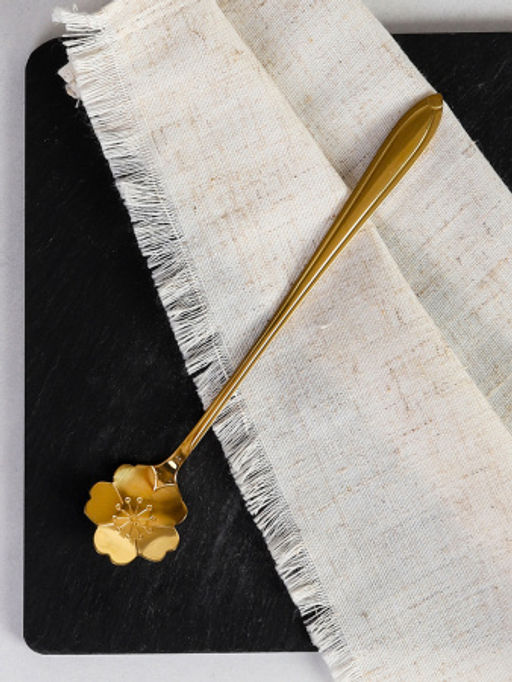 Ложка чайная золото Цветочек / MJ016 /уп 400/ - ГалеонТрейд фото 2