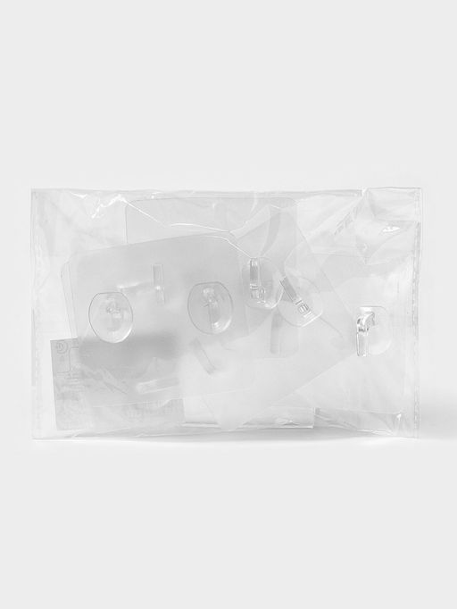 Крючки двойные самоклеящиеся настенные прозрачные, 5.65.6 см, 5 шт. - Simaland фото 5