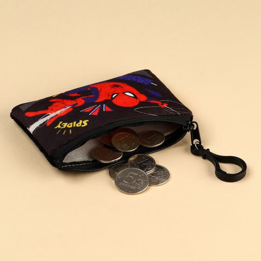 Кошелек детский для мальчика на молнии, плюшевый "Spidey", Человек паук