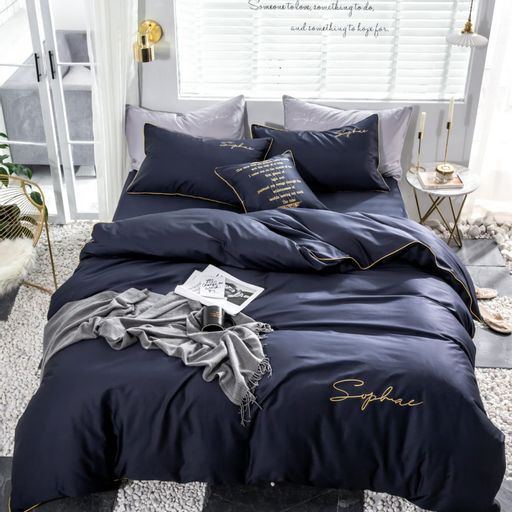 КПБ Mency однотонный с вышивкой MENO016 1.5 спальный