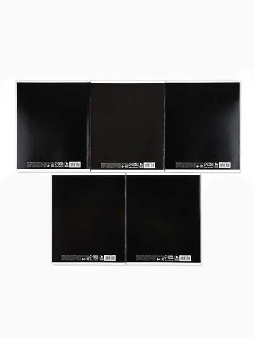 Цена за 3 шт. Тетрадь в клетку, 48 л., А5, на скрепке, блок №1 Black or Grey МИКС - Artfox study фото 4