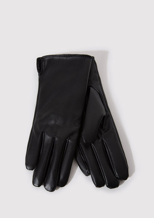 Suni Deri Siyah Eldiven