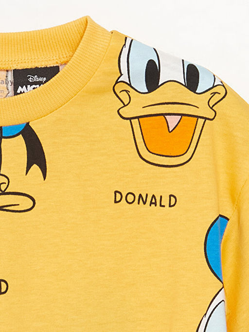 Bisiklet Yaka K?sa Kollu Donald Duck Bask?l? Erkek Bebek Ti??rt - Waikiki фото 2