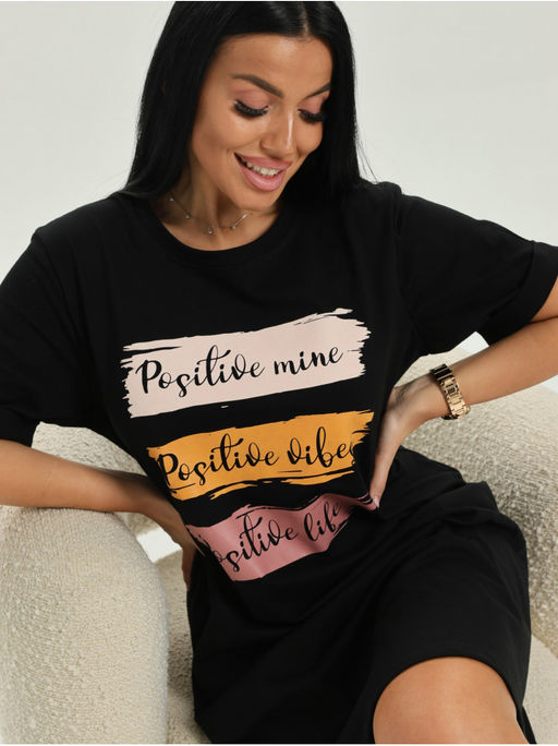 Туника Полоски черный - София фото 2