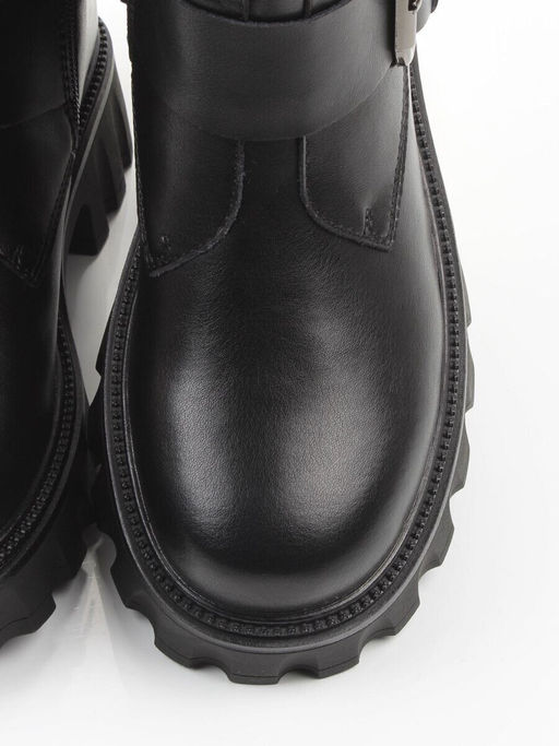 04-PAX40-1Z BLACK Ботинки зимние женские (натуральная кожа, 100% шерсть) размер 38 маломерит на пол