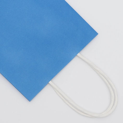 Цена за 3 шт. Пакет крафт синий, круглая ручка, 15×21×8 см, 120 г